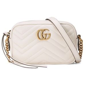 Gucci white mini Matelasse camera bag